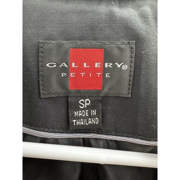 Gallery Womens Jacket Size Petite Small Black Button Up Lightweight - Picture 5 of 12